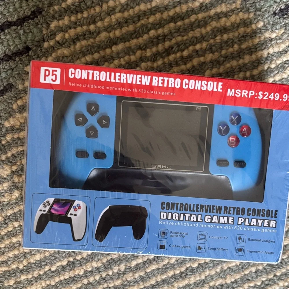 Blue Retro Console Digital Game Player